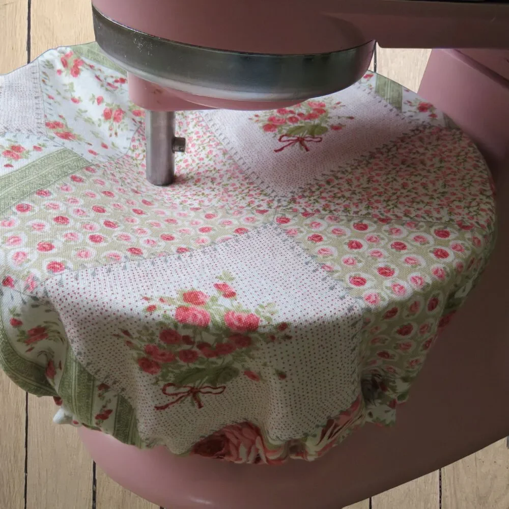 Kitchenaid Bowl Cover Reversible Pink and Sage Patch Floral Mixer Bowl Cover